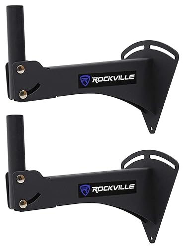 Rockville RPW20 Adjustable Wall Mount Bracket for PA Speaker Installations, Pair