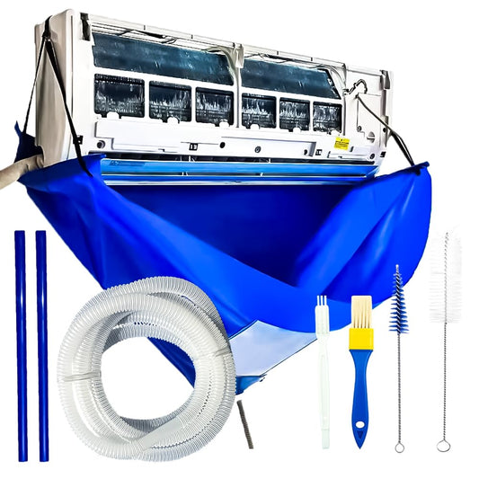 Ac Cleaning Bag With Support Rods, Ac Cleaning Cover With Wider Opening, Waterproof Air Conditioner Cleaning Cover, Split Unit Cleaning Kit, Ac