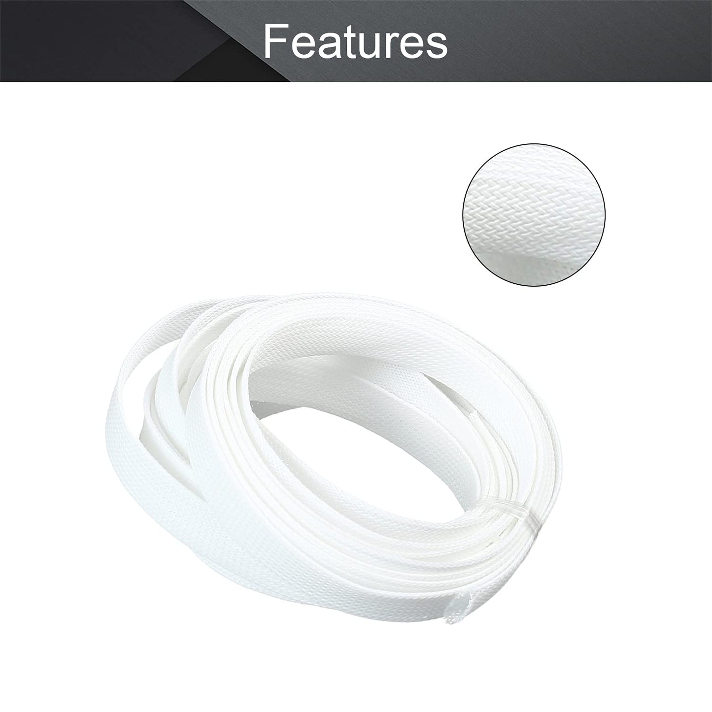 Othmro 16.4ft Length PET Flexible Expandable Braided Cable Sleeves 0.62inch Width Wire Loom Sleeving and Organizers Flexible Wire Mesh Sleeves for TV