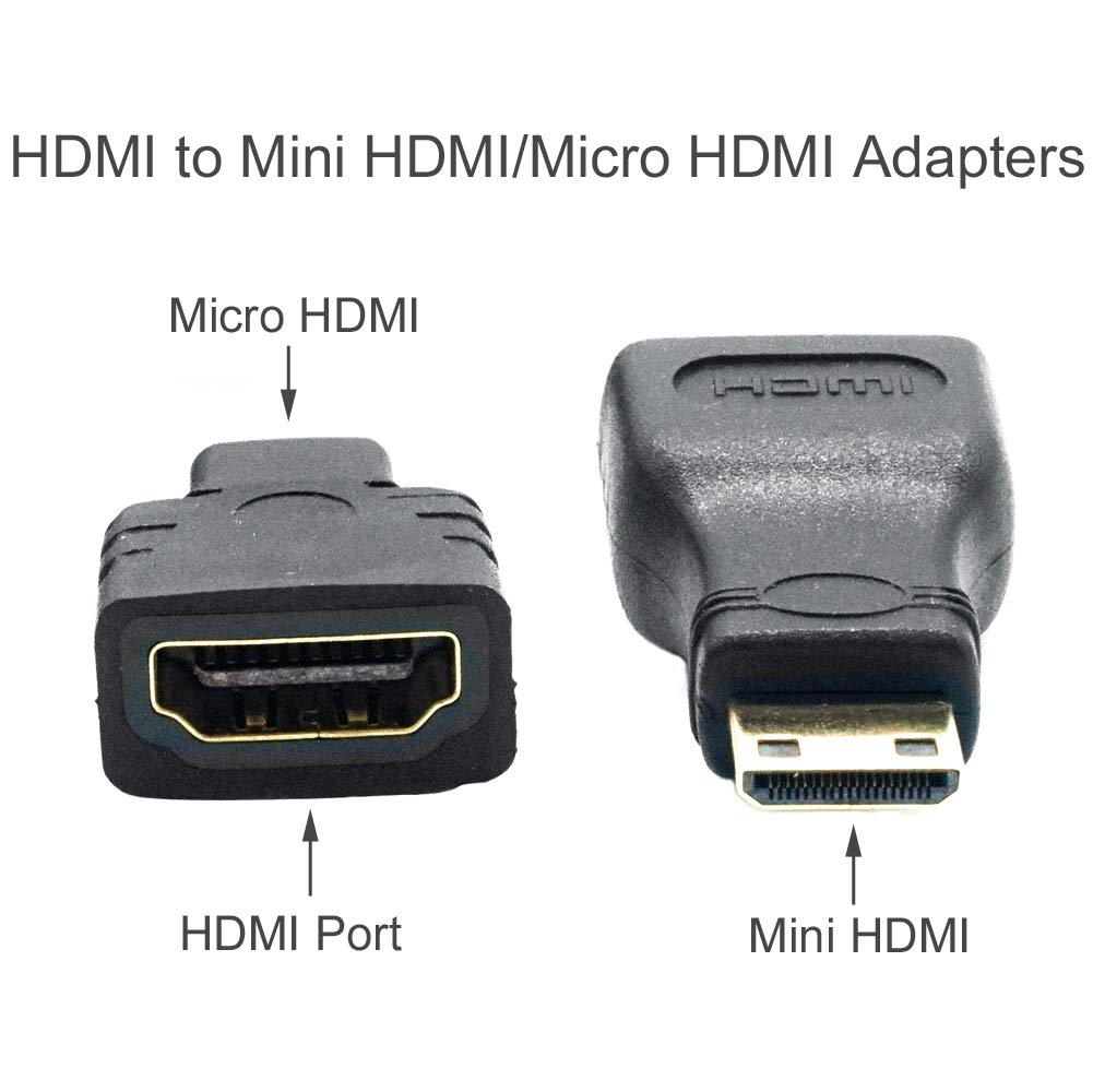 CamDesign 1.5M (5FT) 3-in-1 High Speed HDMI to Mini/Micro HDMI Gold-Plated Adapter Converter Cable Kit Compatible with HDTV/Tablet/PC/Computer/Xbox
