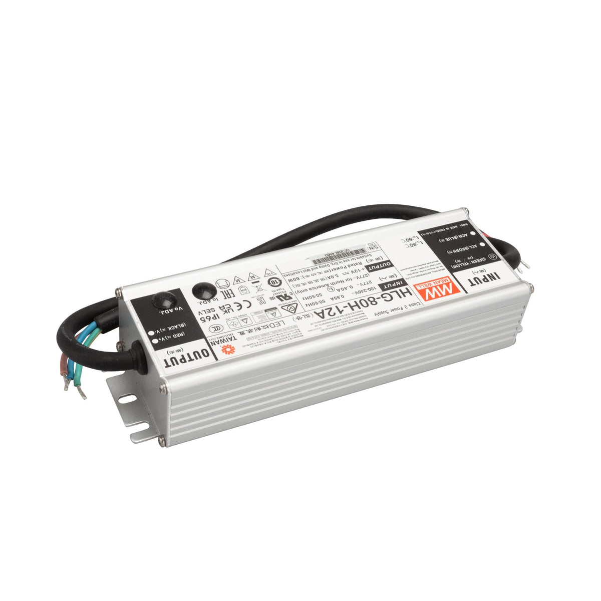MEAN WELL HLG-80H-12A LED Driver Single Output Switching Power Supply, A Model, 12 Volt, 5 Amp, 80 Watt
