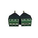 Dafensoy 3.5mm TRRS Stereo Male to AV 3 Pin Female Screw Terminals are Free of Soldering AUX Headphone Audio Converter Adapter 2-Pack