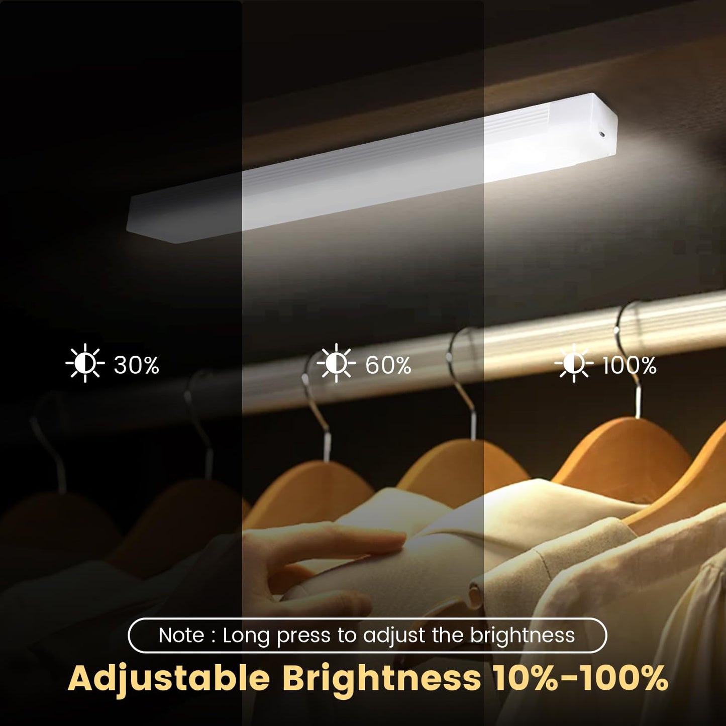 5 Pack Motion Sensor Under Cabinet Lights with Magnetic, LED Rechargeable 8 Inch Under Counter Closet Lights for Wardrobe Cupboard Kitchen