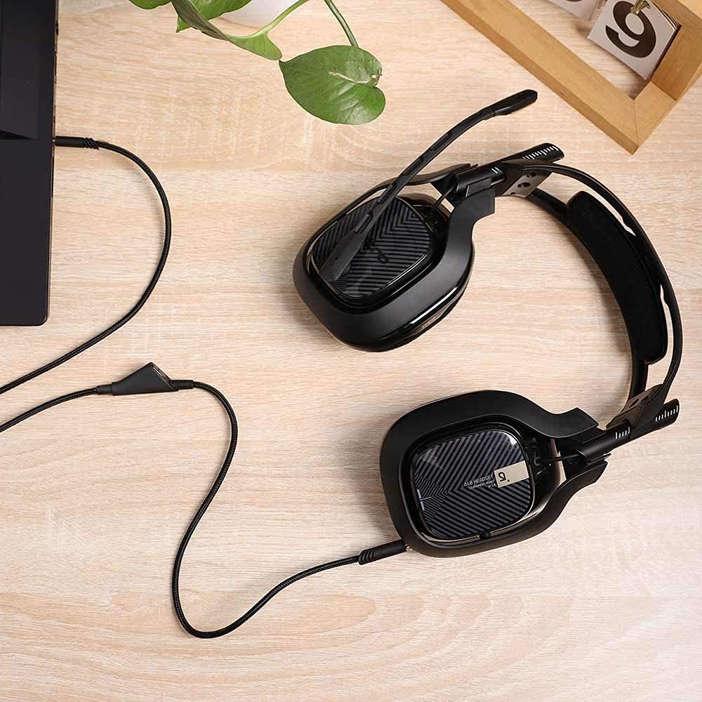 LecLooc Replacement for Astro A40 Cord, A10 Headset Cable Braided Wire, 6.5 Feet/2.0 M Volume Control Cable Compatible with Astro A40TR/A40/A10 Gaming
