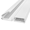 TV Cord Cover Cable Raceway on Wall, 31.5 inch Cable Management System for Cord Cable Concealer, Printable White Cable Cover Channel for Wall Mounted