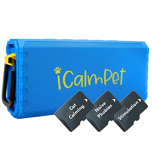 Cat Lovers Deluxe | iCalmPet Ruff 'n Ready Portable Speaker with 5-hrs Cat Calming Music | 3 MicroSDs