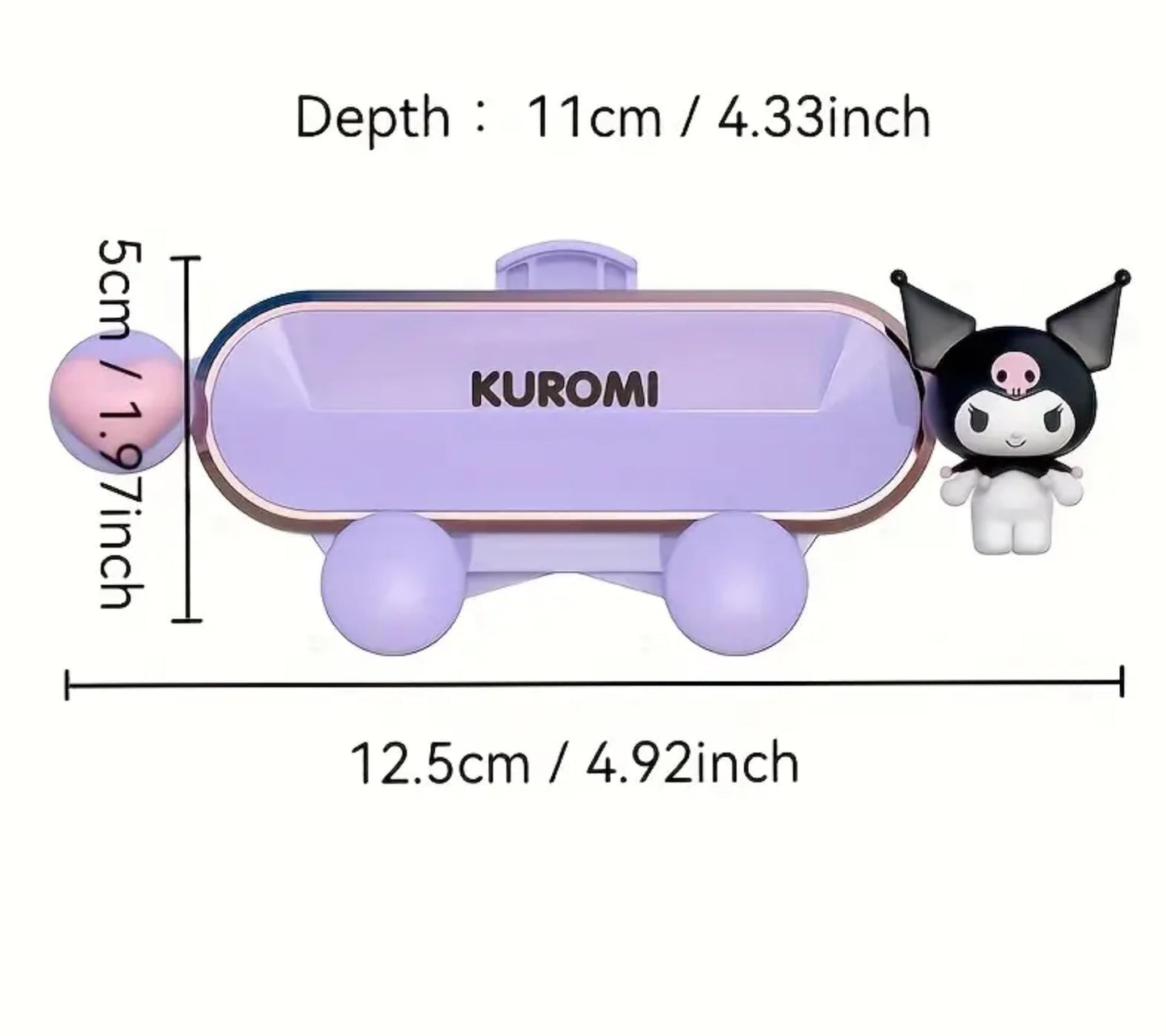 Cute Cartoon Car Phone Holder Mount - Kawaii Pink Air Vent Clip with Auto-Lock Clamp - Universal Hands-Free Phone Stand for iPhone & All Smartphones