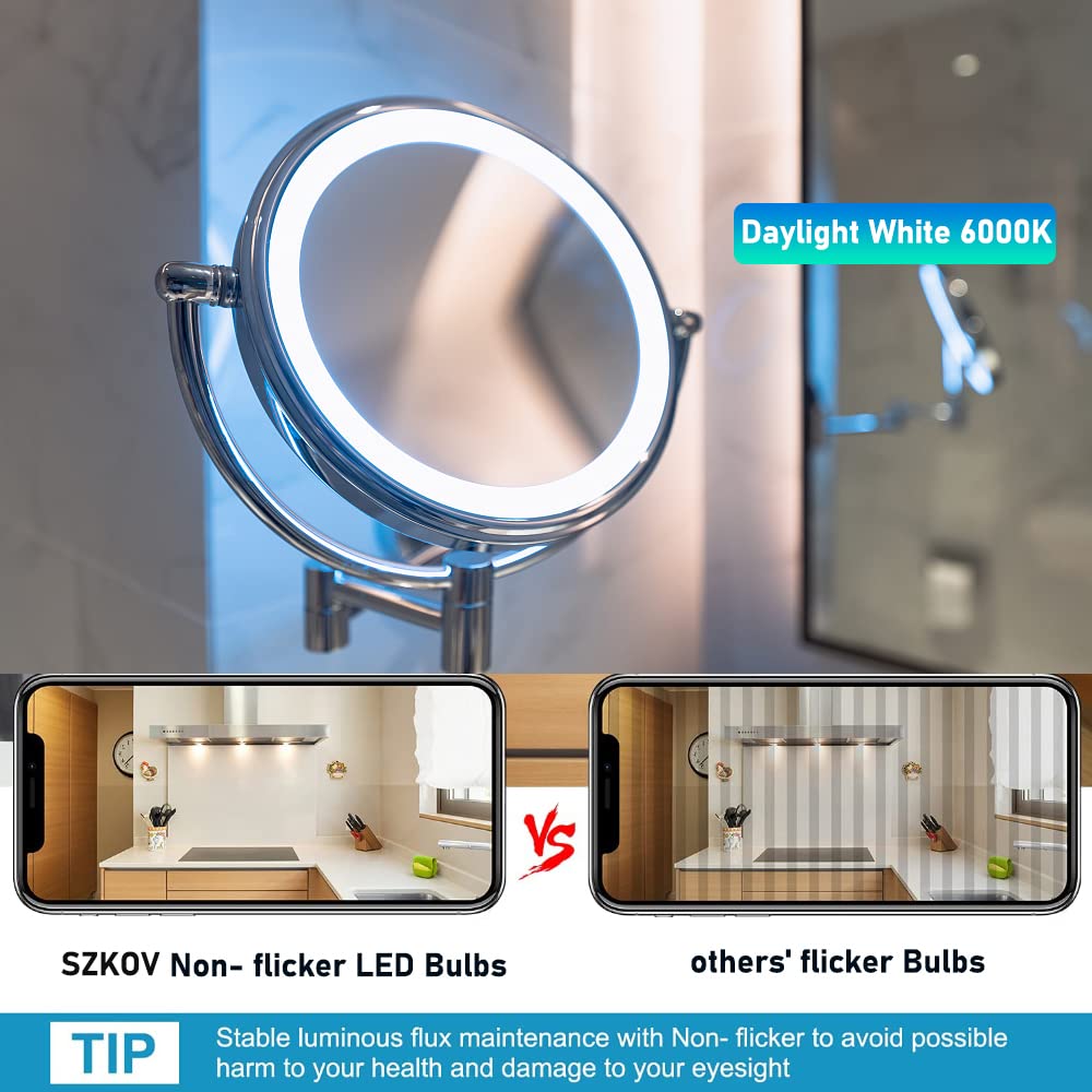 SZKOV 2-Pack 4W LED Bulb for Cosmetic Vanity Makeup Mirror with Single Double Sided Lighted Magnification 120V Mirror Replacement Bulbs 40W Equivalent