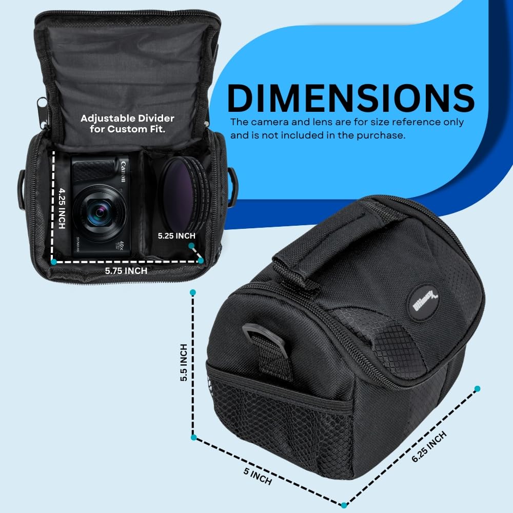 Ultimaxx Small Carrying Case/Gadget Bag for Sony, Nikon, Canon, Olympus, Fuji, Pentax, Panasonic, Samsung,Leica, Kodak & Many More Cameras