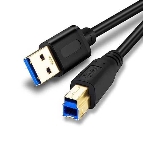 Jelly Tang USB 3.0 Cable A Male to B Male 25Ft,Superspeed USB 3.0 A-B/A Male to B Male Cable - for Scanner, Printers, Desktop External Hard Drivers