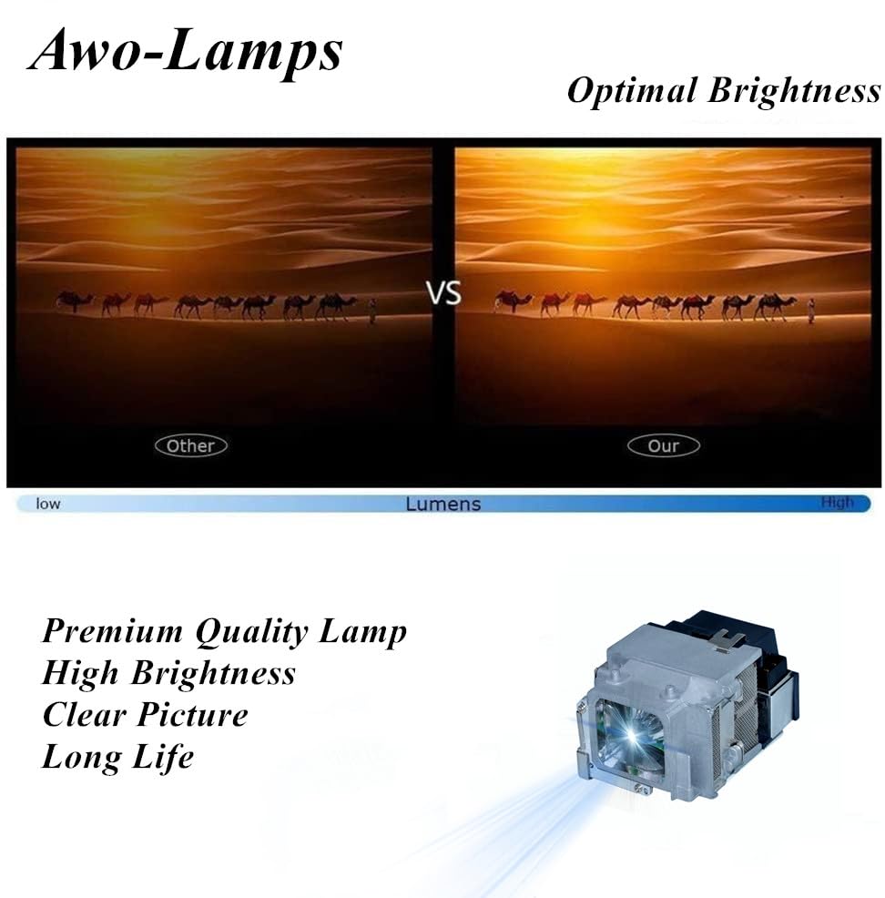 AWO V13H010L94 Replacement Lamp Bulb with Housing Fit for EPSON ELPLP94 EB-1780W,EB-1781W,EB-1785W,EB-1795F,PowerLite 1780W,PowerLite 1781W,PowerLite