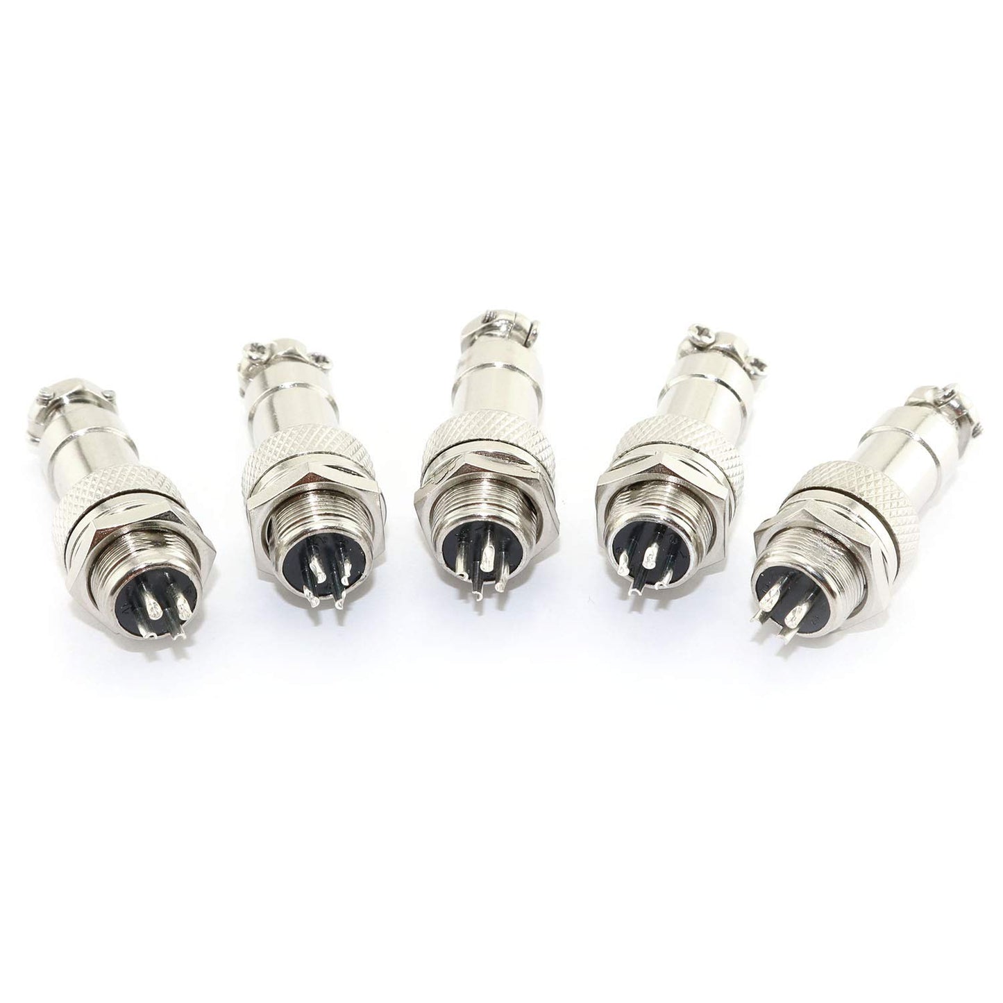DGZZI GX12 Aviation Connector Plug 5 Pairs 4-Pin 12mm Metal Male Female Panel Connector Socket