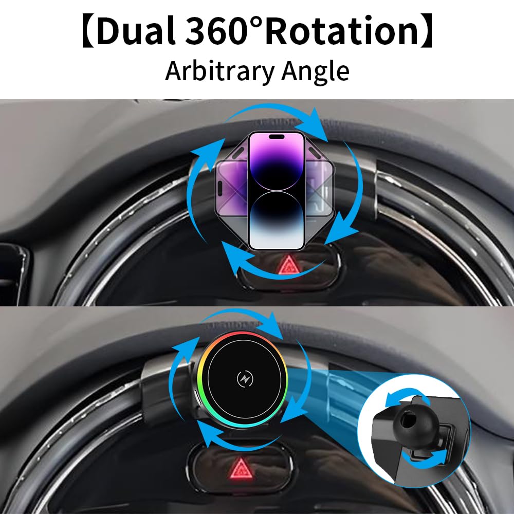 Car Magnetic Phone Holder Mount for MINI F54 F55 F56 F57 F60 [ 2022 2023 2024 F-Series Clubman/Convertible/Hardtop 2 & 4 Door] and 2021-2024