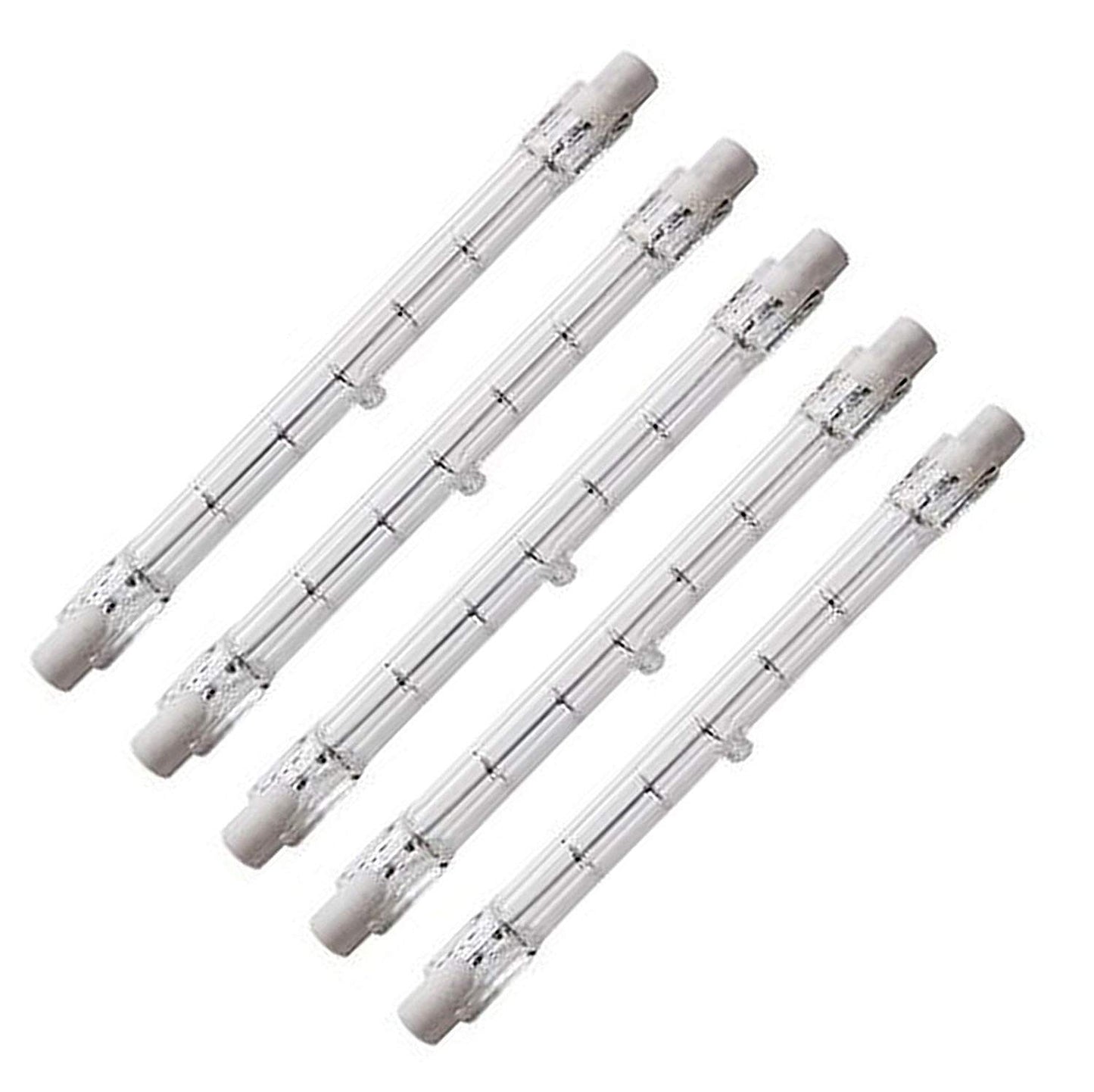 CTKcom 500-Watt 4.7-Inch J Type T3 Halogen Bulbs(5 Pack) - 118mm Double Ended 500 Watt 120 Volts T3 Halogen Bulbs R7S Double Ended Filament Flood