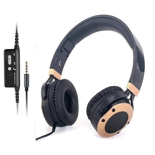MONODEAL Active Noise Cancelling Headphones with Microphone and Airplane Adapter, Folding and Lightweight Travel Headsets, Hi-Fi Deep Bass Wired…