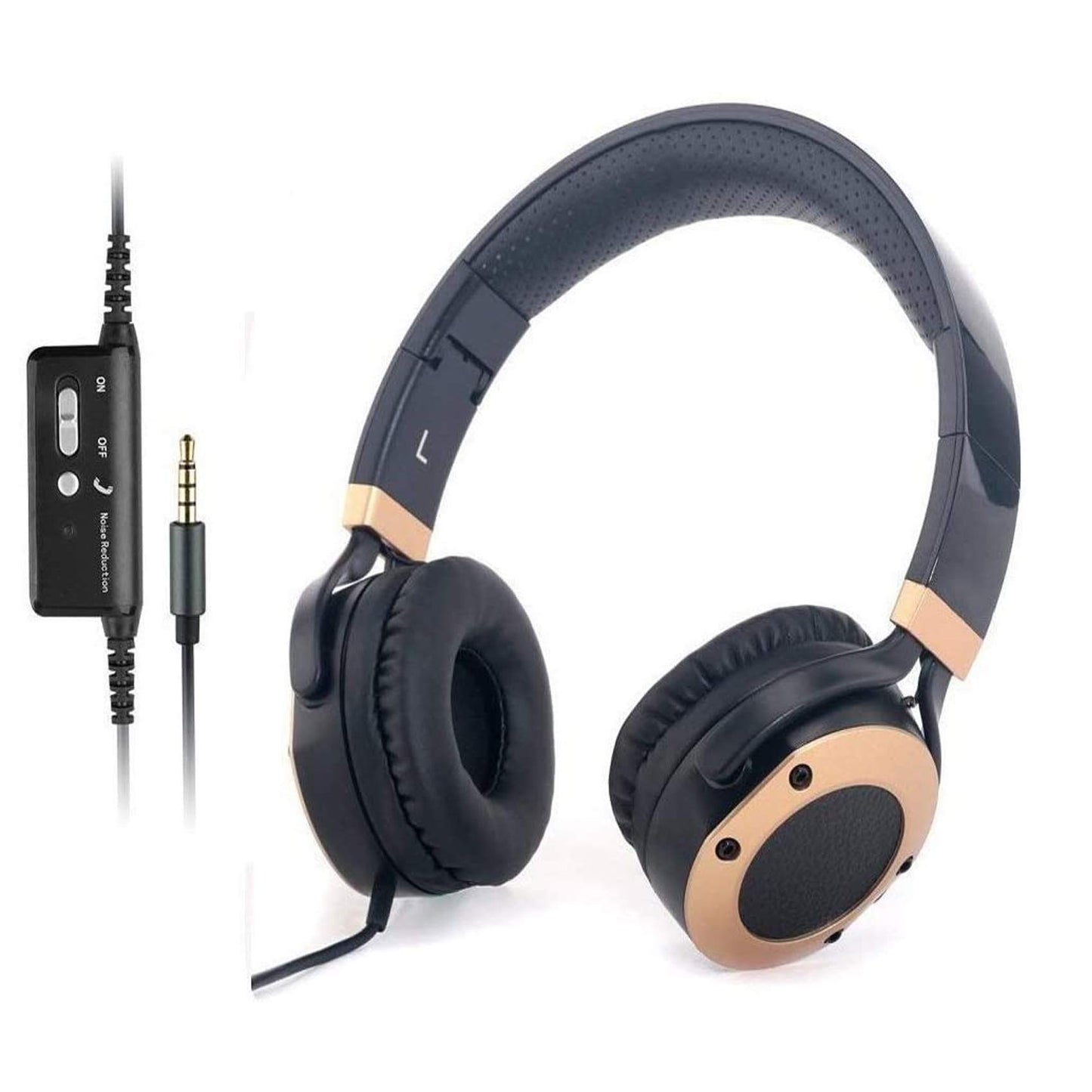 MONODEAL Active Noise Cancelling Headphones with Microphone and Airplane Adapter, Folding and Lightweight Travel Headsets, Hi-Fi Deep Bass Wired…