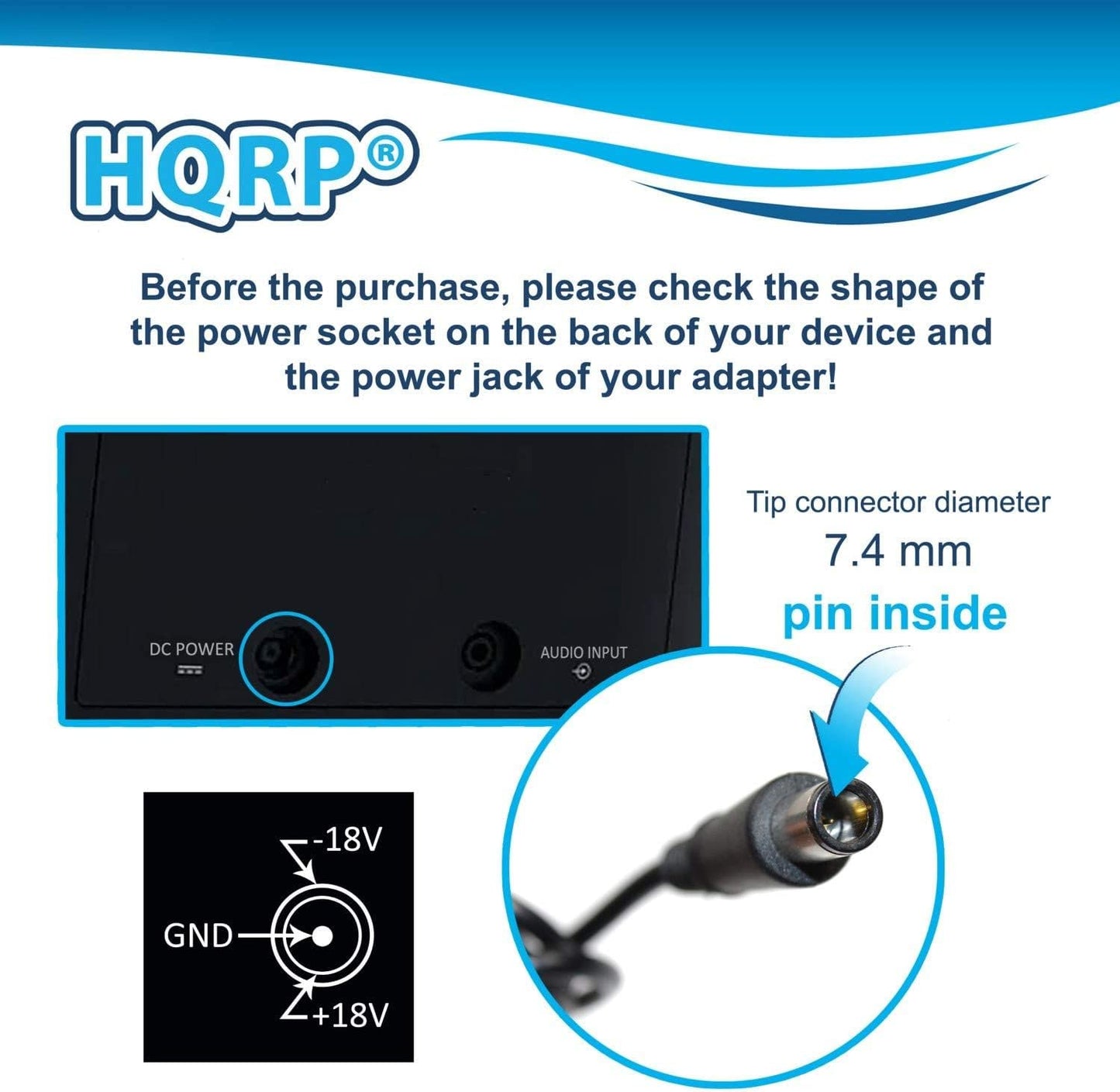 HQRP +/-18V AC Adapter Compatible with Bose SoundDock Series II 2, Series 3 III 310583-1130 Digital Music System PCS36W-208 293247-006 310583-1200…