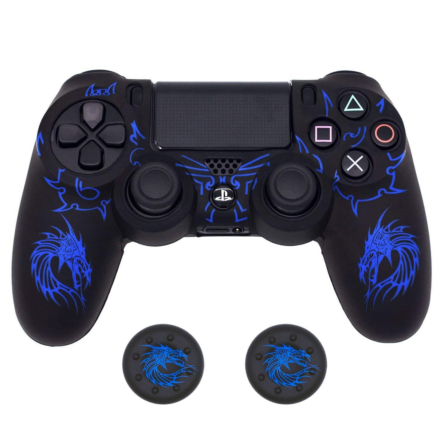 Skin for PS4 Controller, BRHE Anti-Slip Grip Silicone Cover Protector Case Compatible with PS4 Slim/Pro Wireless/Wired Gamepad Controller with 2