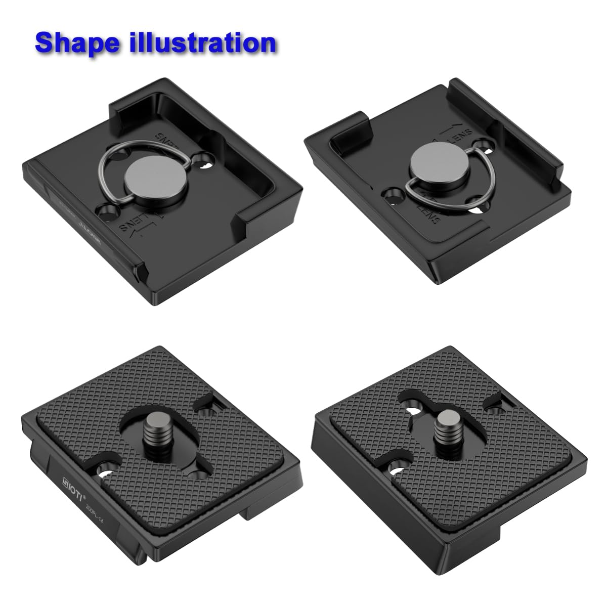 SIOTI 200PL-14 Quick Release Plate to RC/RC2/XPRO, 200PL-14 QR, Compatible for Manfr0tt0 Tripods Head with RC/RC2/XPRO Rapid Connect System
