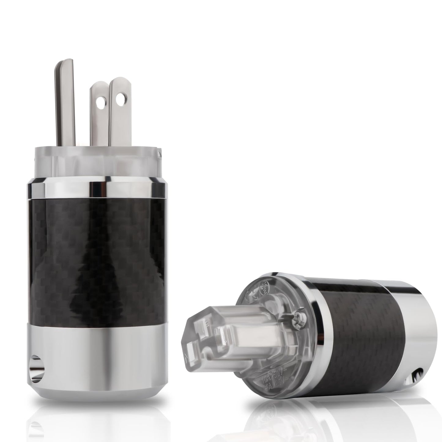 Monosaudio Audiophile Power Plug Black Carbon Fiber Transparent 10A/250V 15A/125V Audio Power Connector Brass IEC320 C13 Connector for DIY Audiophile