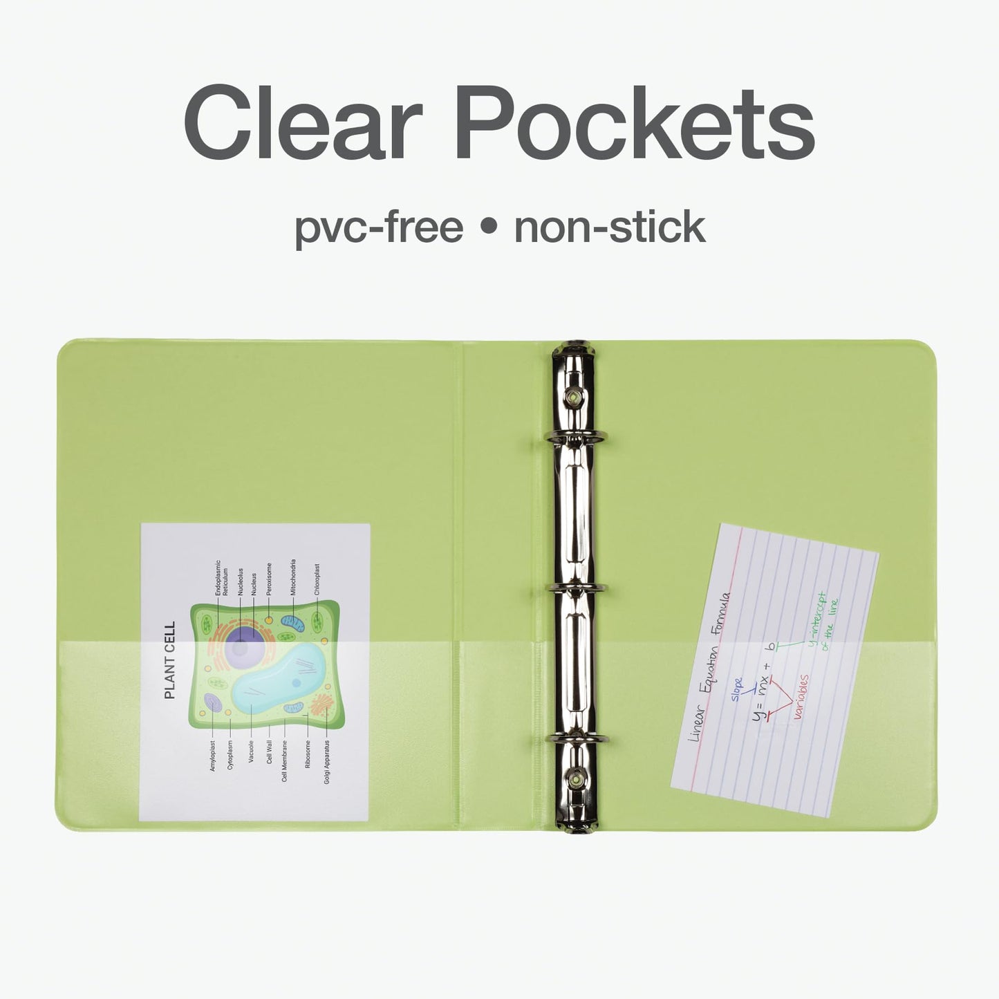 Oxford Mini View Binders, 1" Round Rings, Small Binders for School or Office, Holds A5 Size Paper, 2 Clear Pockets, PVC-Free, Non-Stick, 5.5 x 8.5