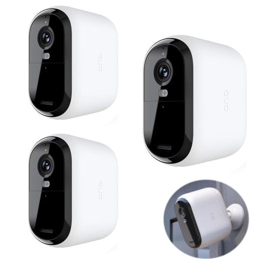 Arlo 3Pack Essential XL Spotlight Camera | 2nd Gen | 2K Color Night Vision, Wireless Security Outdoor Cam | 2-Way Audio | Direct to Wi-Fi No Hub