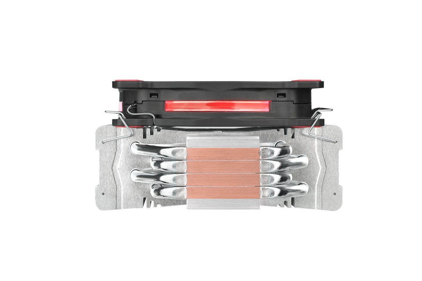 Thermaltake RIING Silent 150W LGA1200 AM4 Ready Intel/AMD 120mm High Airflow LED Fan CPU Cooler, Red, CL-P022-AL12RE-A