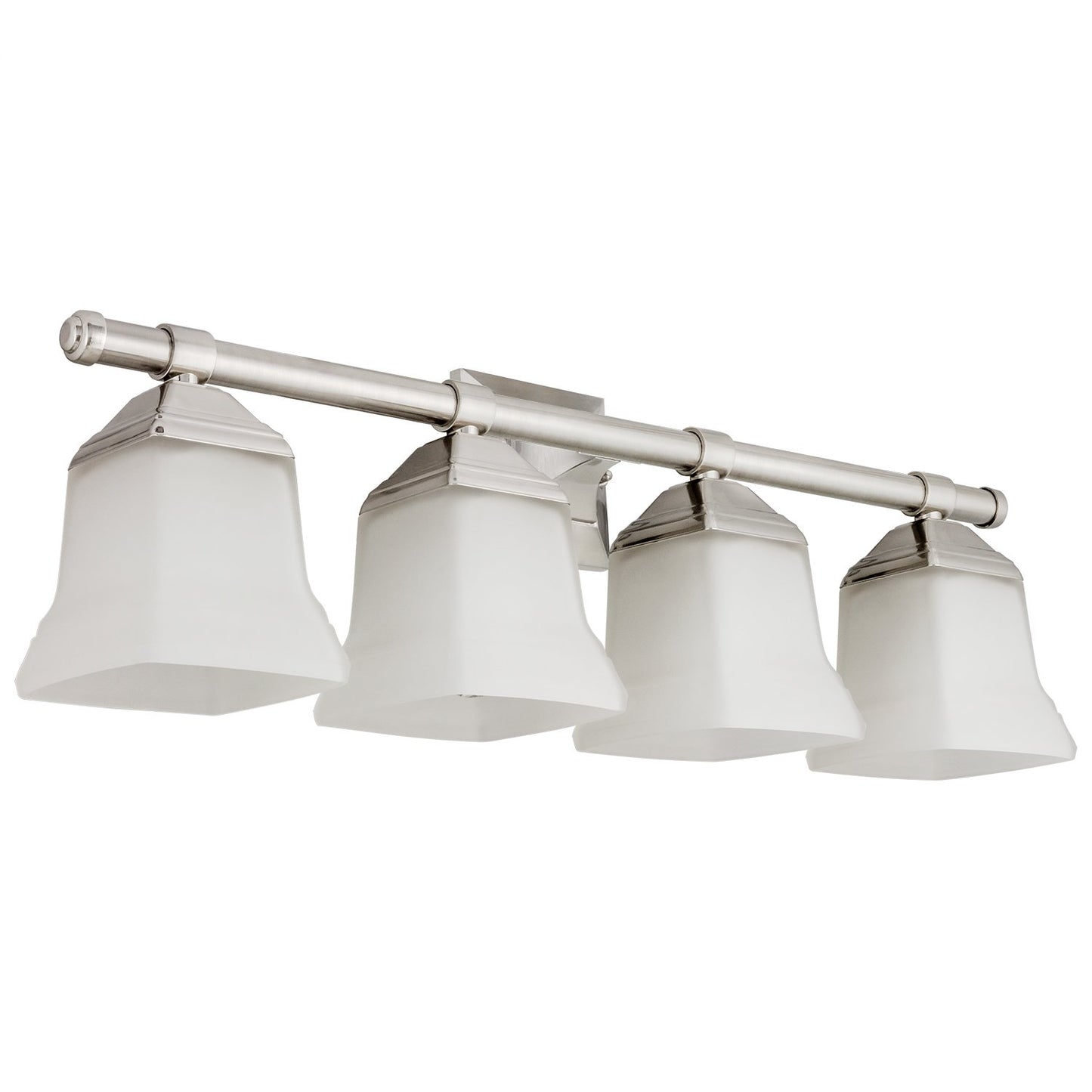 Sunlite 46064 25" Modern Square Bell Vanity Wall Mount Light Fixture, Medium Base (E26) Socket, Standard A19 Bulb Required (100W Max), Frosted Glass