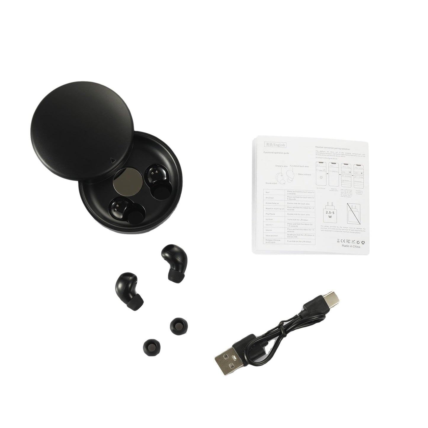 Honcas Mini Invisible Bluetooth Earbuds - Ergonomic Wireless Earbuds with Premium Sound Quality and One-Step Auto Pairing