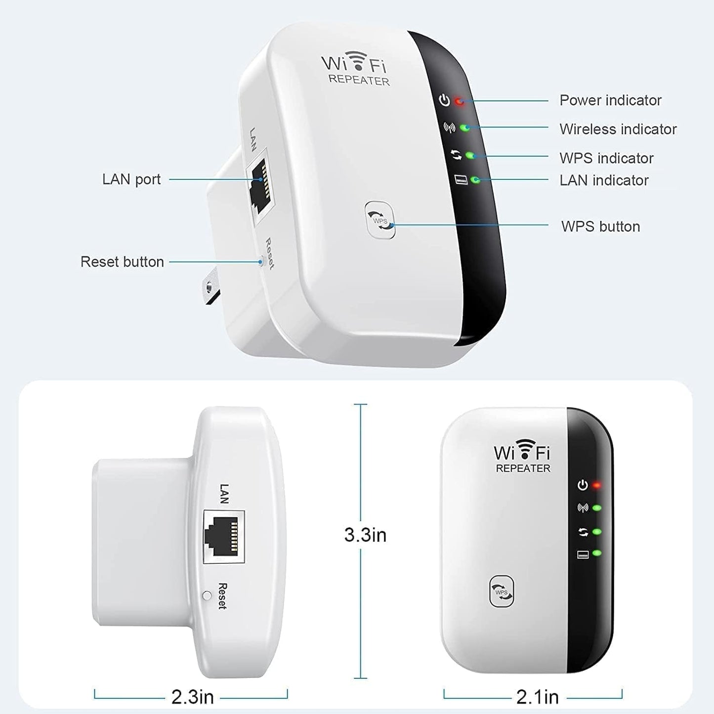 WiFi Extender, WiFi Signal Booster Up to 5800sq.ft and 58 Devices, WiFi Range Extender, Wireless Internet Repeater, Long Range Amplifier with Ethernet