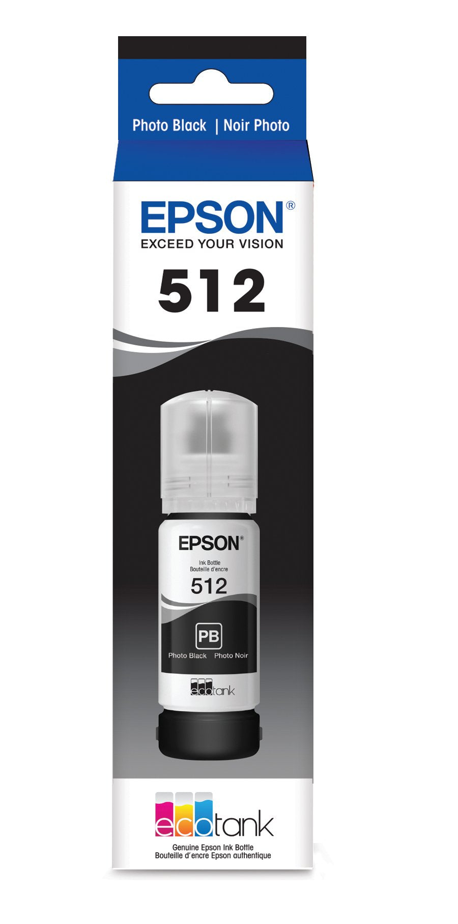 EPSON 512 EcoTank Ink Ultra-high Capacity Bottle Photo Black (T512120-S) Works with ET-7700, 7750
