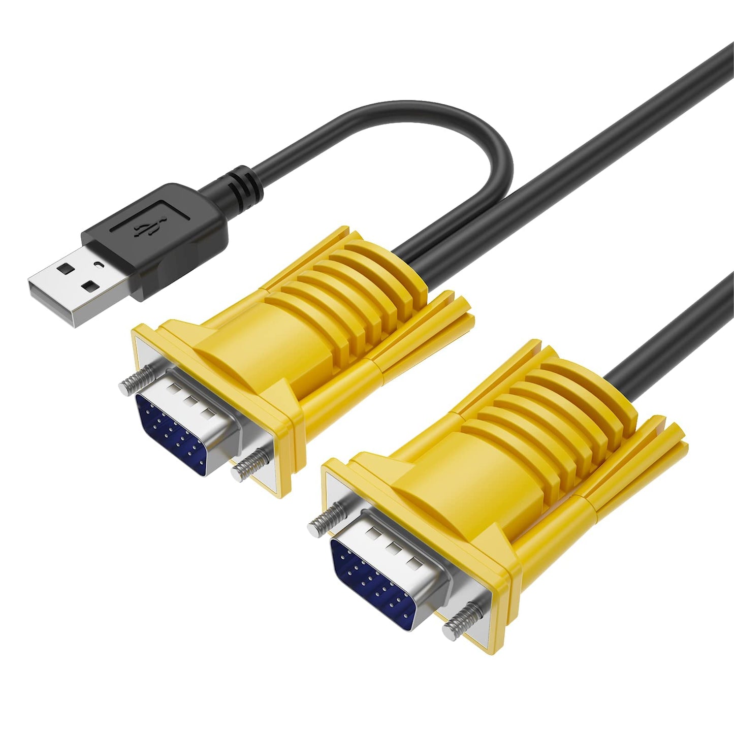Yinker 10ft USB VGA 2in1 KVM Cable for VGA KVM Switch (1pack, Yellow)