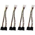 fengxiaomin 4 Pin Molex to 15 Pin Dual SATA Power Splitter Cable SATA Power Splitter Cable 18AWG Copper Serial SATA Hard Drive Extension Cable(20CM)-4