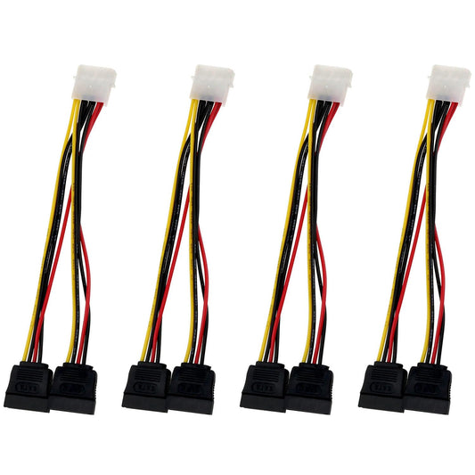fengxiaomin 4 Pin Molex to 15 Pin Dual SATA Power Splitter Cable SATA Power Splitter Cable 18AWG Copper Serial SATA Hard Drive Extension Cable(20CM)-4