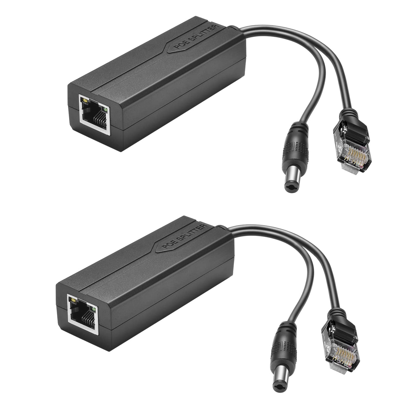 Bawofu Active PoE Power Over Ethernet Splitter Adapter 48V to 12V, 5.5x2.1mm DC, IEEE 802.3AF/at Compliant 10/100Mbps PoE Splitter with 12V Output