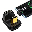 Hulzogul Right Angle Adapter | Type C to Type C Connector Male to Female, Type-C Extension for Tablet Mobile Phone Laptop