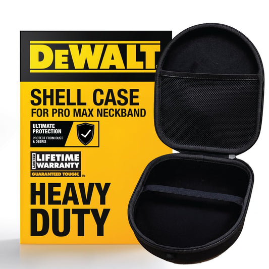 DEWALT Heavy Duty Protective Headphone Case for Pro Max Neckband, Compact Lightweight w/EVA Earphone Hard Shell Case, Headset Travel Carry Shockproof