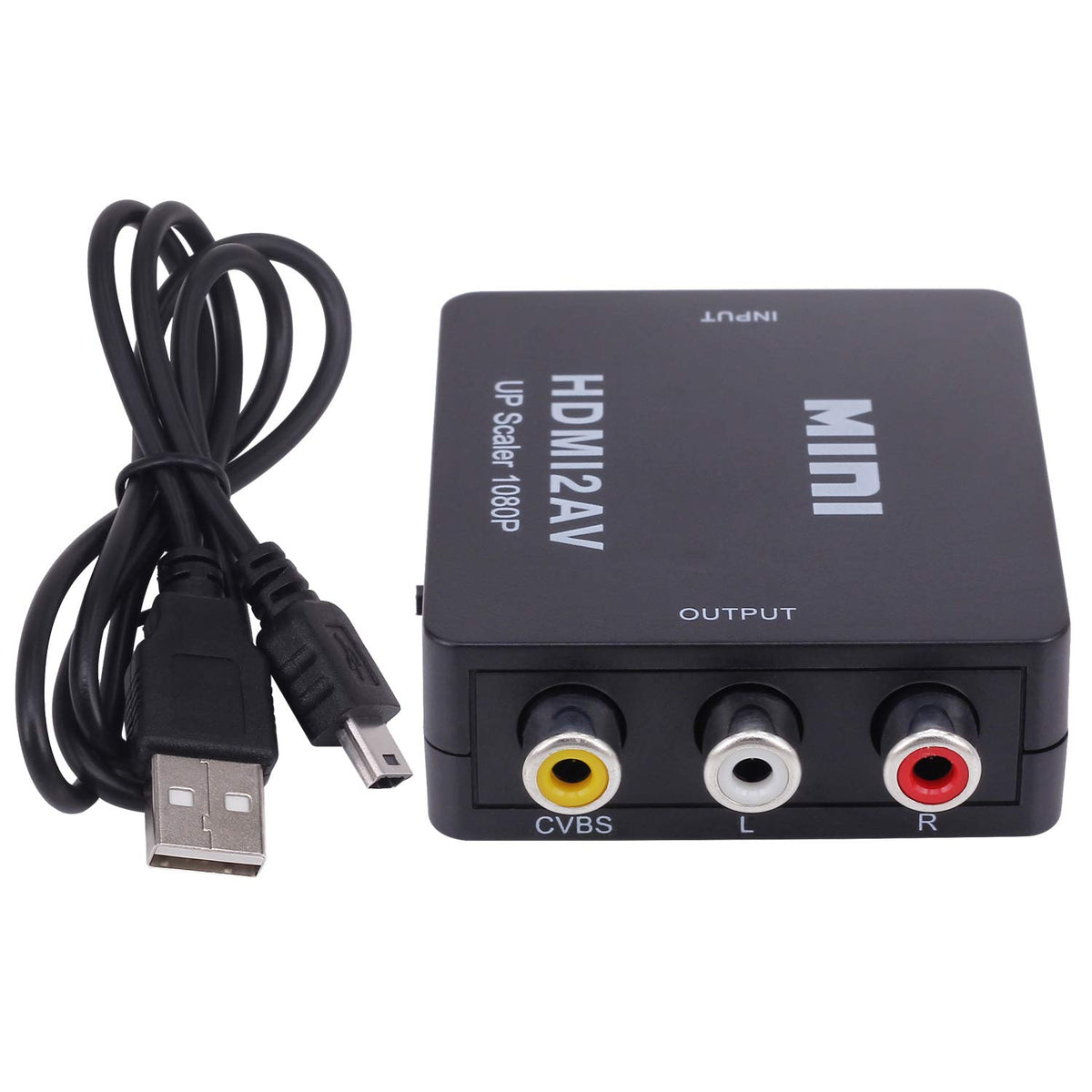 Yeworth HDMI to RCA, HD Video Converter, 1080P Mini HDMI to 3RCA AV/CVBS Composite Adapter Converter for PC/PS3/DVD, Supporting PAL/NTSC with USB Charging Cable Cord