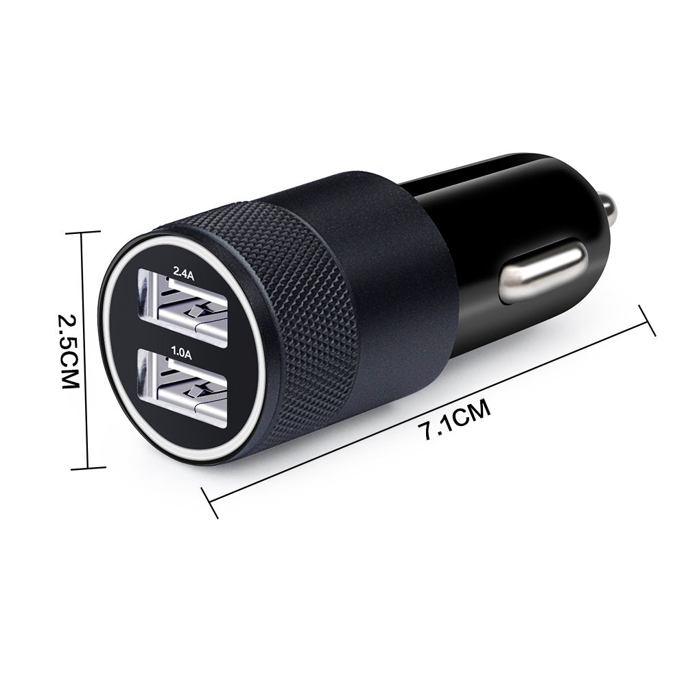 Car Charger,Sicodo 3.4A 2 Pack USB Smart Port Charger Compatible with iPhone 16 15 14 13 12 11 SE X 8 Pro, Pro Max, Plus, Samsung Galaxy S24 S23 S22