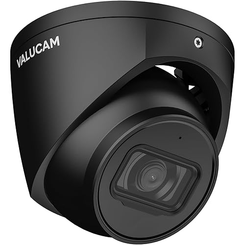 VALUCAM 4MP PoE Turret IP Camera Black Starlight 0.006Lux@F1.6 PoE Camera Outdoor, Smart Human/Vehicle Detection, Intrusion Tripwire Alarm, 2.8mm Wide