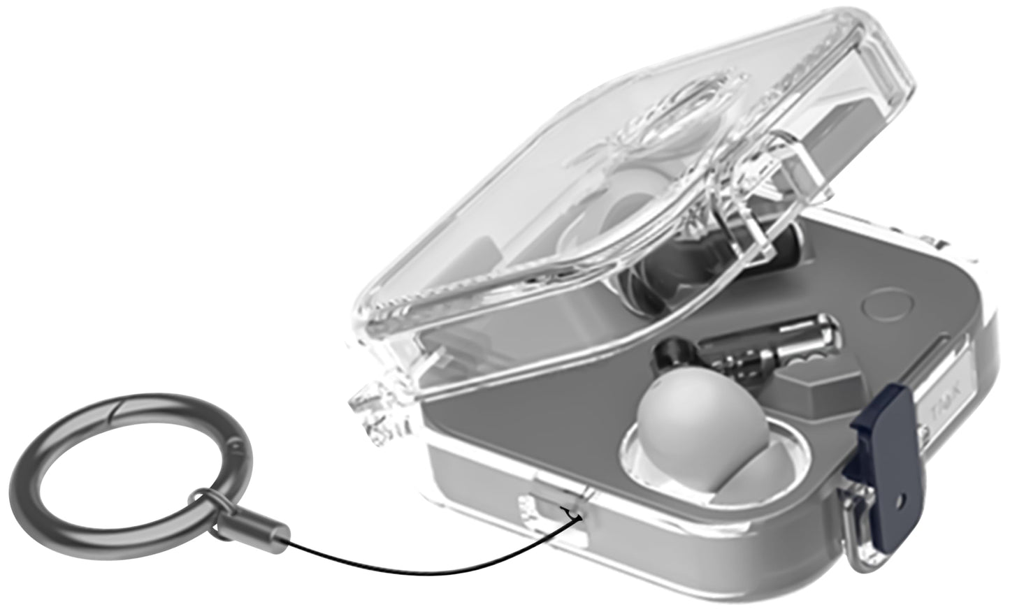Geiomoo TPU Cover for Nothing Ear (3) Case, Flexible Scratch Resistant Protective with Carabiner (Clear)