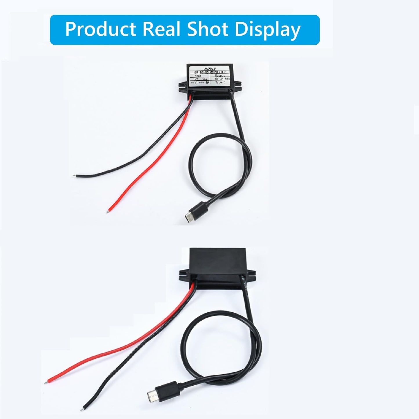 Waterproof 12V/24V to 5V USB C Converter, Quick Charge QC3.0 USB Type-C Buck Charging Module, DC-DC Step Down Power Adapter Compatible with Raspberry…