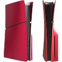 Replacement Shockproof Hard Faceplate Shell Plates Dustproof Cover Panels Anti-Scratch Skins for PS5 Slim Console Disc Edition - Red