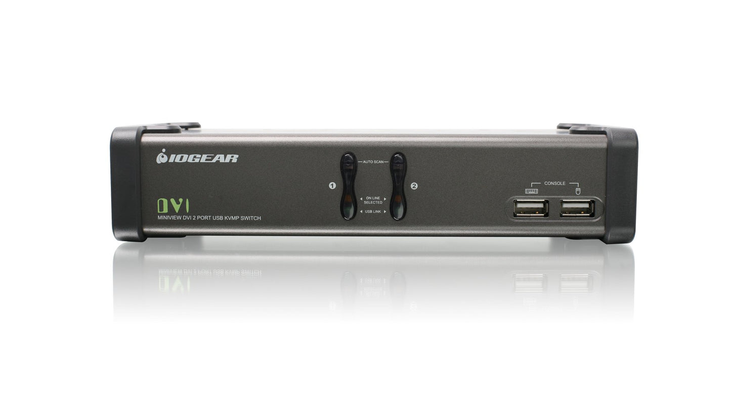 IOGEAR 2-Port DVI KVMP Switch w/Full Set of Cables, (GCS1102 TAA Compliant), Black