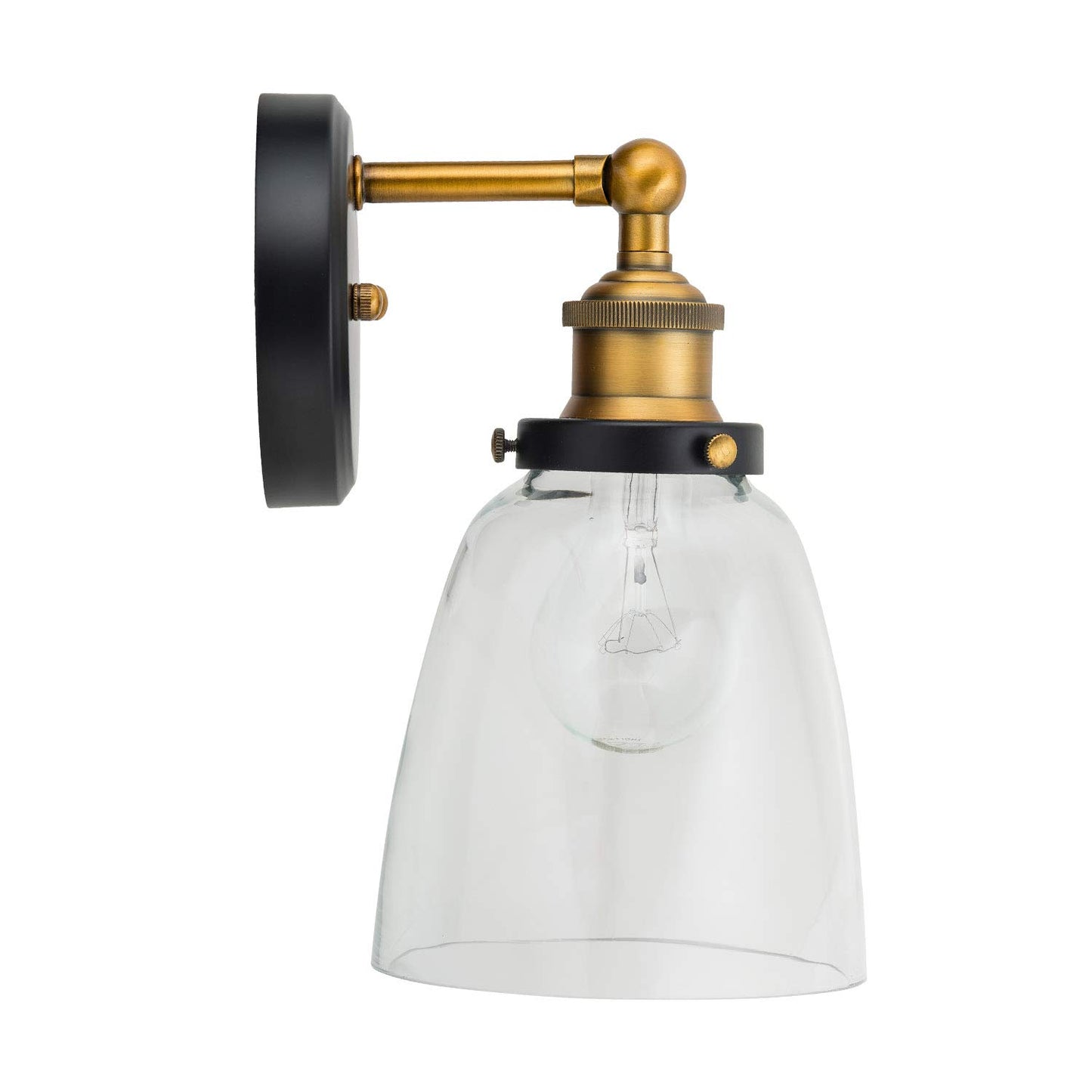 Linea di Liara Fiorentino Black and Gold Wall Sconce Lighting Fixture Farmhouse Bathroom Wall Sconce Bedroom Wall Lighting and Hallway Wall Light