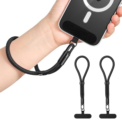 MoKo 2 Pack Phone Wrist Strap Anti-theft, Adjustable Hand Wrist Phone Lanyard with 360° Rotating Hook and Tether Tabs, Cellphone Wristlet Strap