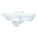 IQ America Battery-Powered Indoor Outdoor Weatherproof LED Motion Security Motion Sensor Floodlight, Eave or Wall Mount, 1200 lumens, Pivots-Rotates