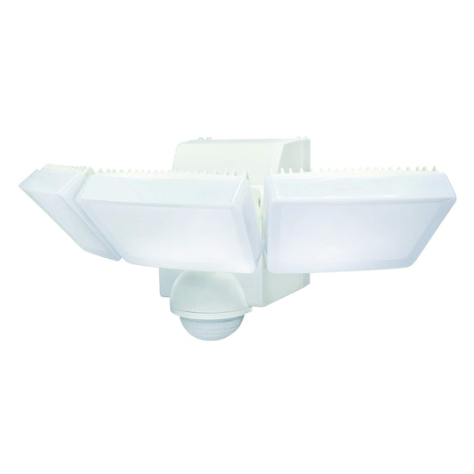 IQ America Battery-Powered Indoor Outdoor Weatherproof LED Motion Security Motion Sensor Floodlight, Eave or Wall Mount, 1200 lumens, Pivots-Rotates