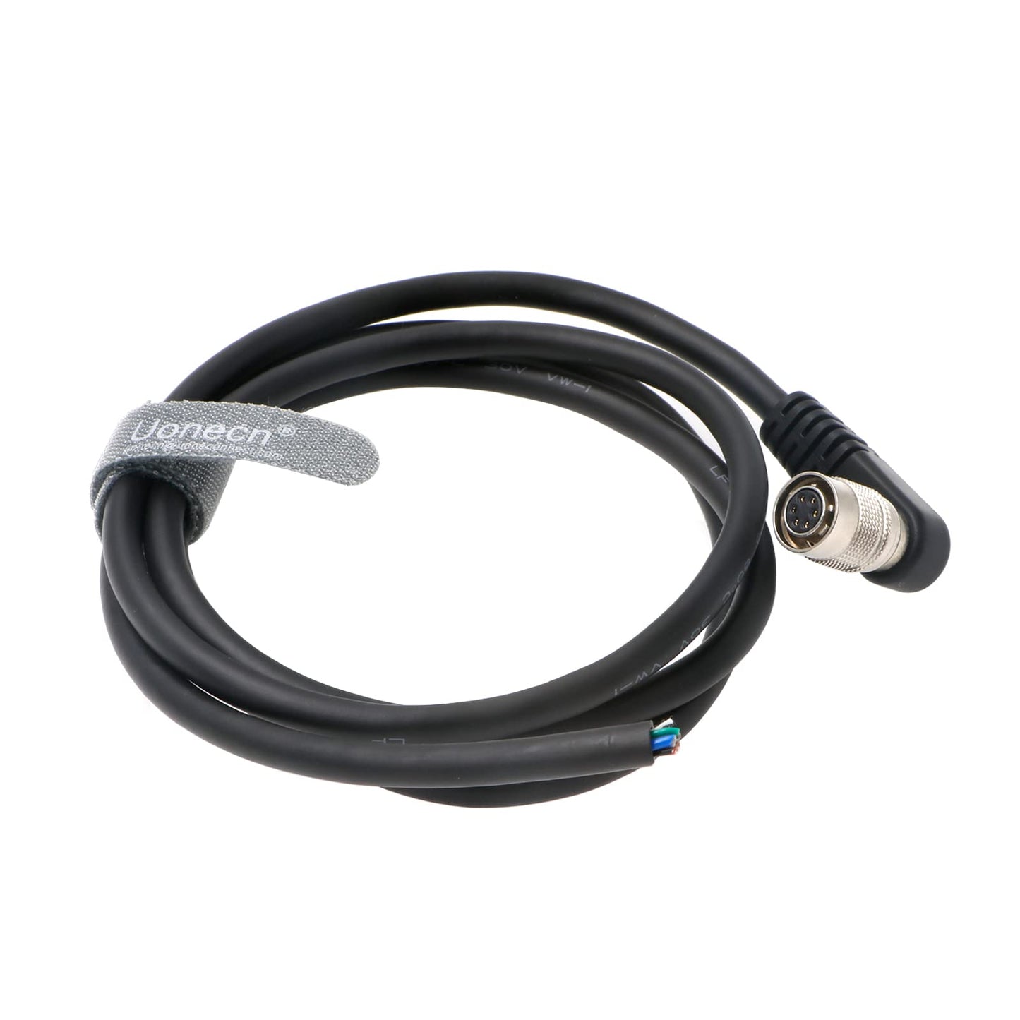Uonecn Camera Cable Right Angle Hirose 6 Pin Female to Open End 1 Meter, Right-Angle A Type(Thin)