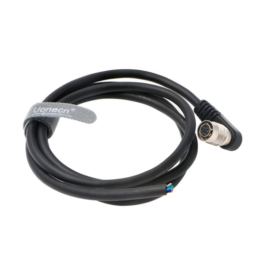 Uonecn Camera Cable Right Angle Hirose 6 Pin Female to Open End 1 Meter, Right-Angle A Type(Thin)